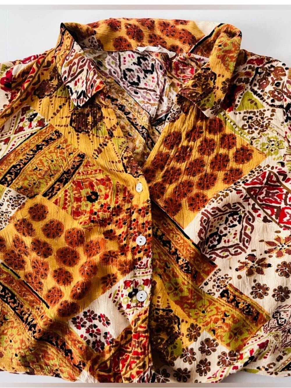 Christian Siriano NY Mustard Patchwork Print Crop Top & Jogger Set S - Picture 4 of 14